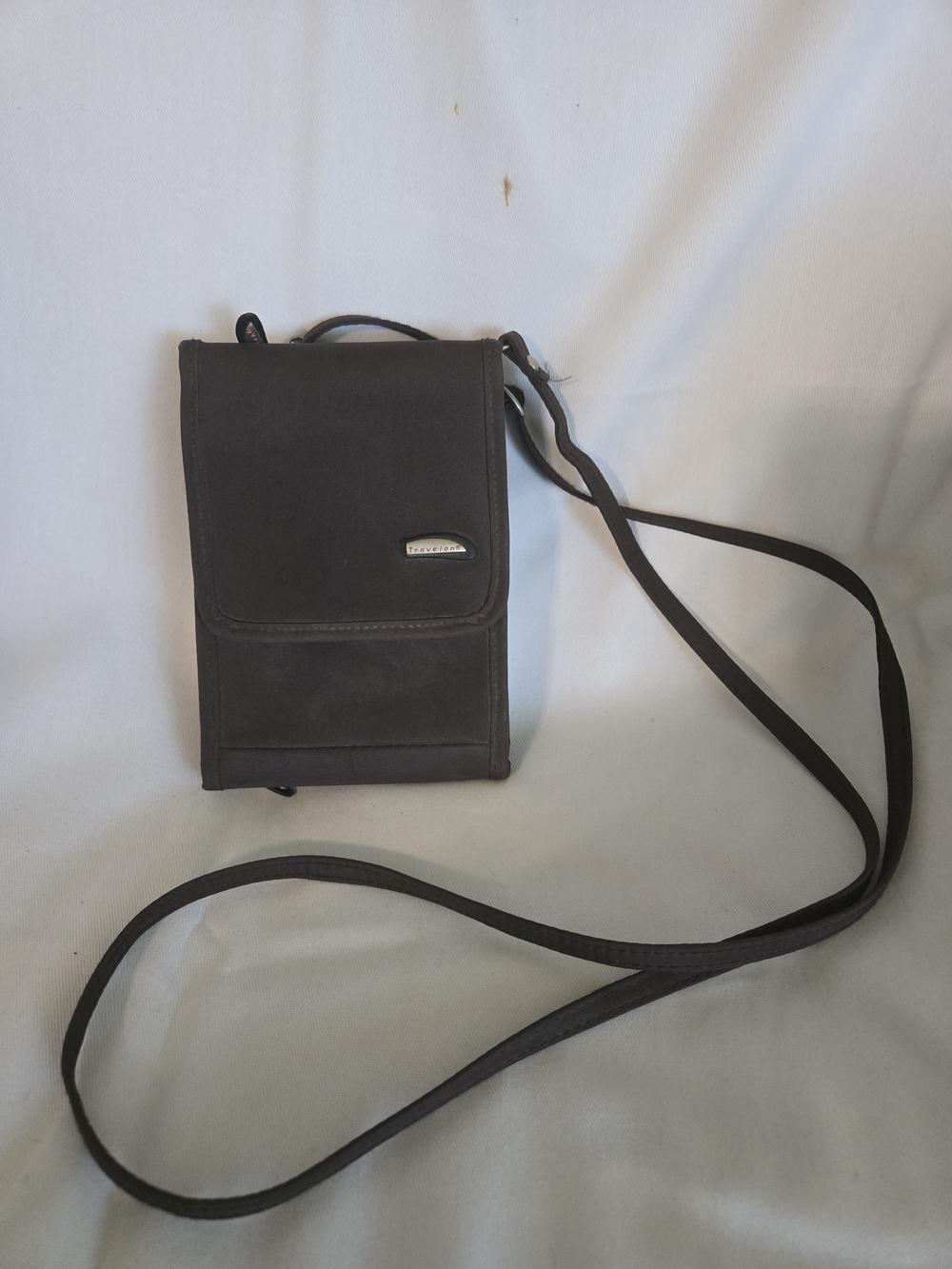 Travelon Brown Mini Crossbody Passport Purse Travel Wallet